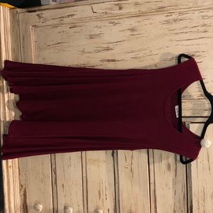 Maroon/Red Midi Flowing Dress